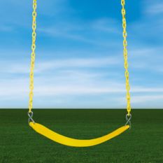 A yellow Deluxe Swing Belt on a grassy field.