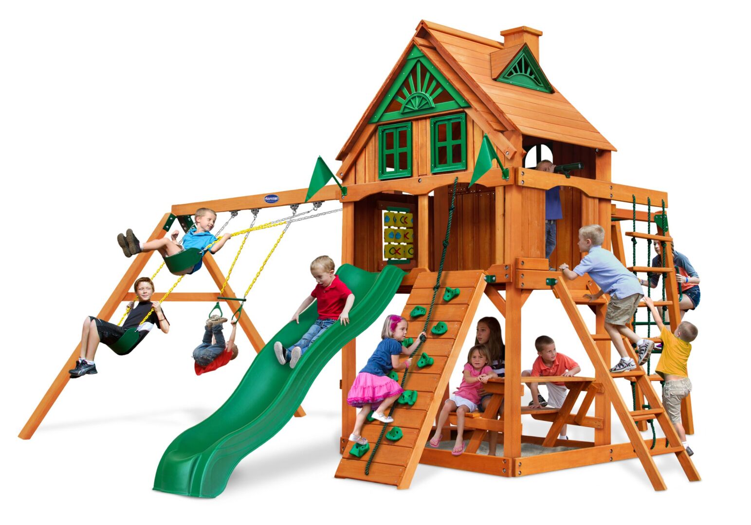 Monkey Bars \u0026 Treehouse Wood Roof w 
