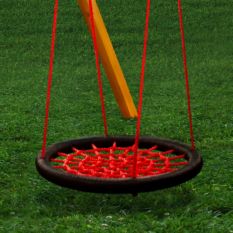 An Orbit Swing with a red ball in the middle.
