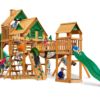 The Reserve Treehouse Swing Set with a slide and swings.