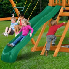 Kids playing on an OUTING SWING SET.
