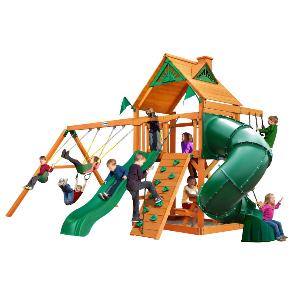Chateau w/ Clatter Bridge & Tower, Tire Swing, Swing Set Playnation