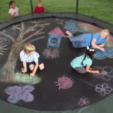 Kids playing with Hoppy Balls on a trampoline.