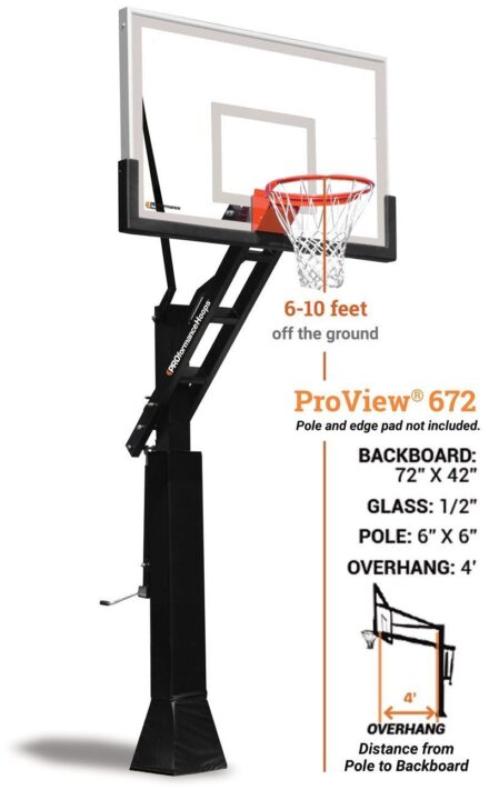 PROview® 672 IN-GROUND BASKETBALL HOOP WITH 72 INCH BACKBOARD