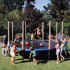 A group of children playing on Hoppy Balls.