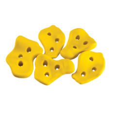A group of yellow Rock Wall Rocks on a white background.