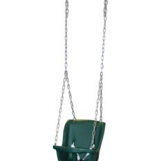 Green baby swing with chains