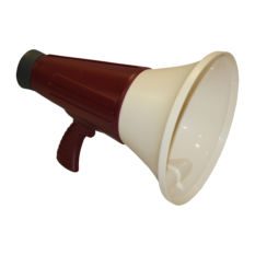 A red and white MEGAPHONE on a white background.