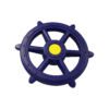 A blue SHIP'S WHEEL on a white background.
