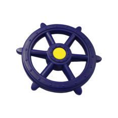 A blue SHIP'S WHEEL on a white background.