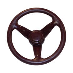 A brown STEERING WHEEL on a white background.