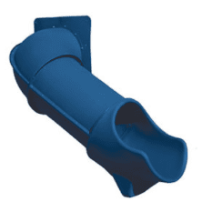 A blue plastic Sidewinder Slide 5' pipe with a handle on it.