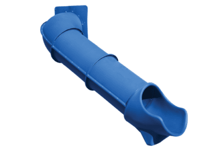 Blue curved tube slide