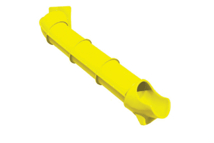Curved yellow tube slide