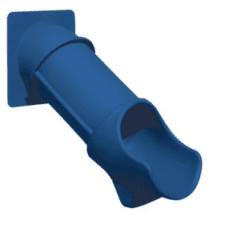 A blue plastic TUNNEL EXPRESS SLIDE 3' holder with a handle on it.