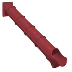 A red plastic TUNNEL EXPRESS SLIDE 9′ with a handle on it.