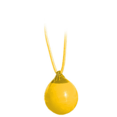 A yellow BUOY BALL hanging from a chain.