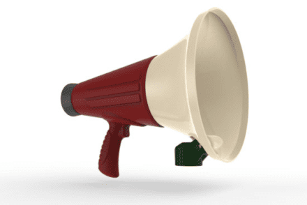 Red and white megaphone