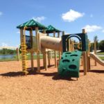 Beige and green playground