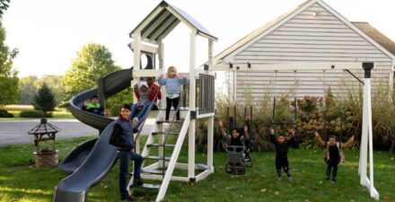 VinylNation Star Explorer Swing Set