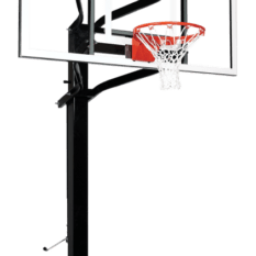 Basketball hoop with backboard and black pole