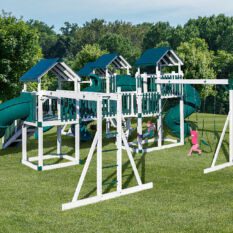 Large playhouse in green and white