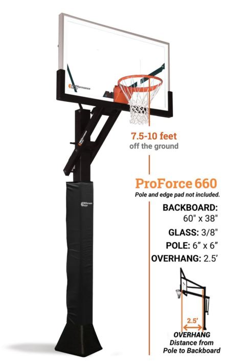 PROforce® 660 IN-GROUND BASKETBALL HOOP WITH 60 INCH BACKBOARD