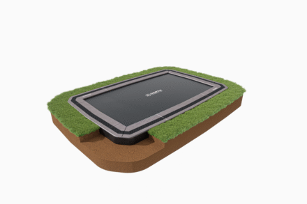 15ft. x 10ft Rectangle North Trampoline Inground - Grey Padding