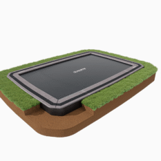 17ft x 12ft Rectangle North Trampoline Inground - Grey Padding