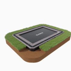12ft x 8ft Rectangle North Trampoline Inground - Grey Padding