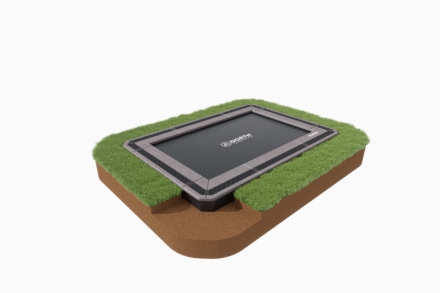 12ft x 8ft Rectangle North Trampoline Inground - Grey Padding