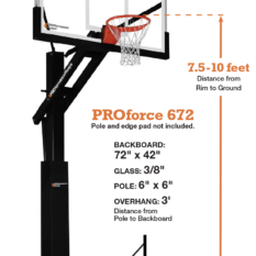 PROforce 672 - 72-inch In Ground Basketball Hoop
