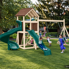 VinylNation The Orlando Deluxe Swing Set Brown and Tan