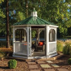 12' Octagon Vinyl Gazebo w/ Screens
