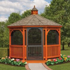 12' Octagon Wood Gazebo w/ Screens