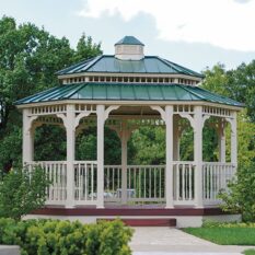 12' x 16' Oval Almond Vinyl Gazebo