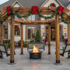 14' Ring of Fire Cedar Pergola w/ Golden Oak Stain