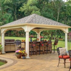 14' x 14' Traditional Almond Vinyl Pavilion