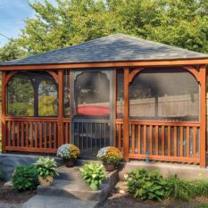 16' x 16' Rectangle Wood Gazebo w/ Screens
