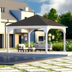 16' x 16' Traditional Vinyl Pavilion w/ 6" Higher Posts